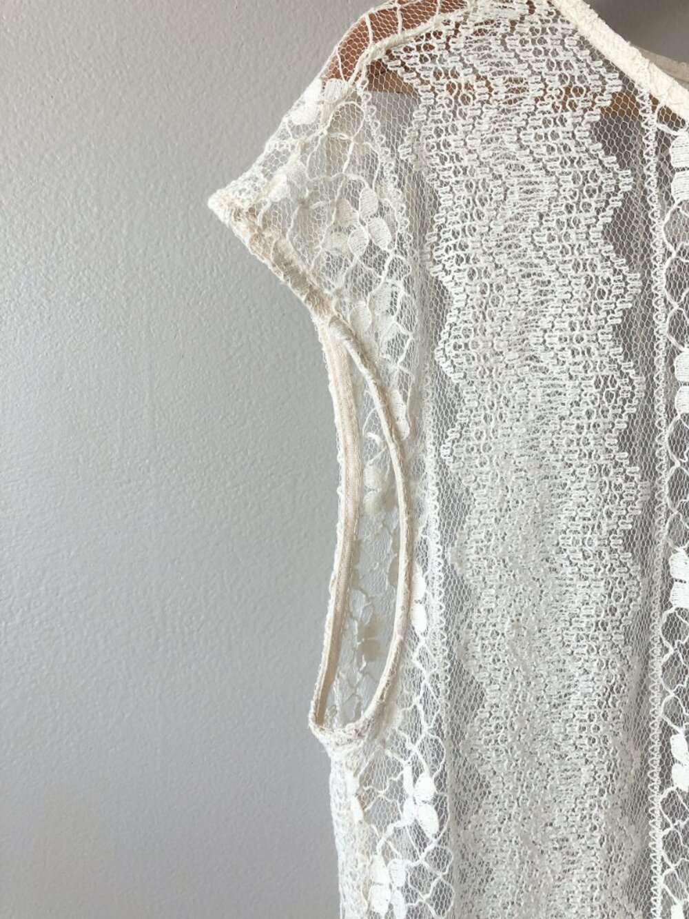 Ella Moss lace fringe top cream large - Picture 4 of 13